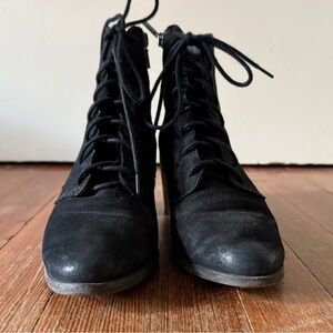 Lucky Brand Black Lace-Up Boots